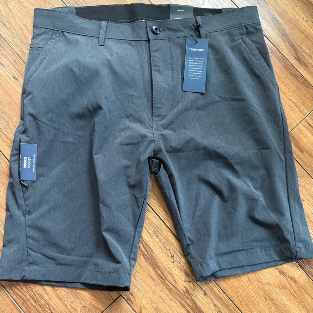 Kenneth Cole Gray Flat Front Shorts Relaxed Fit